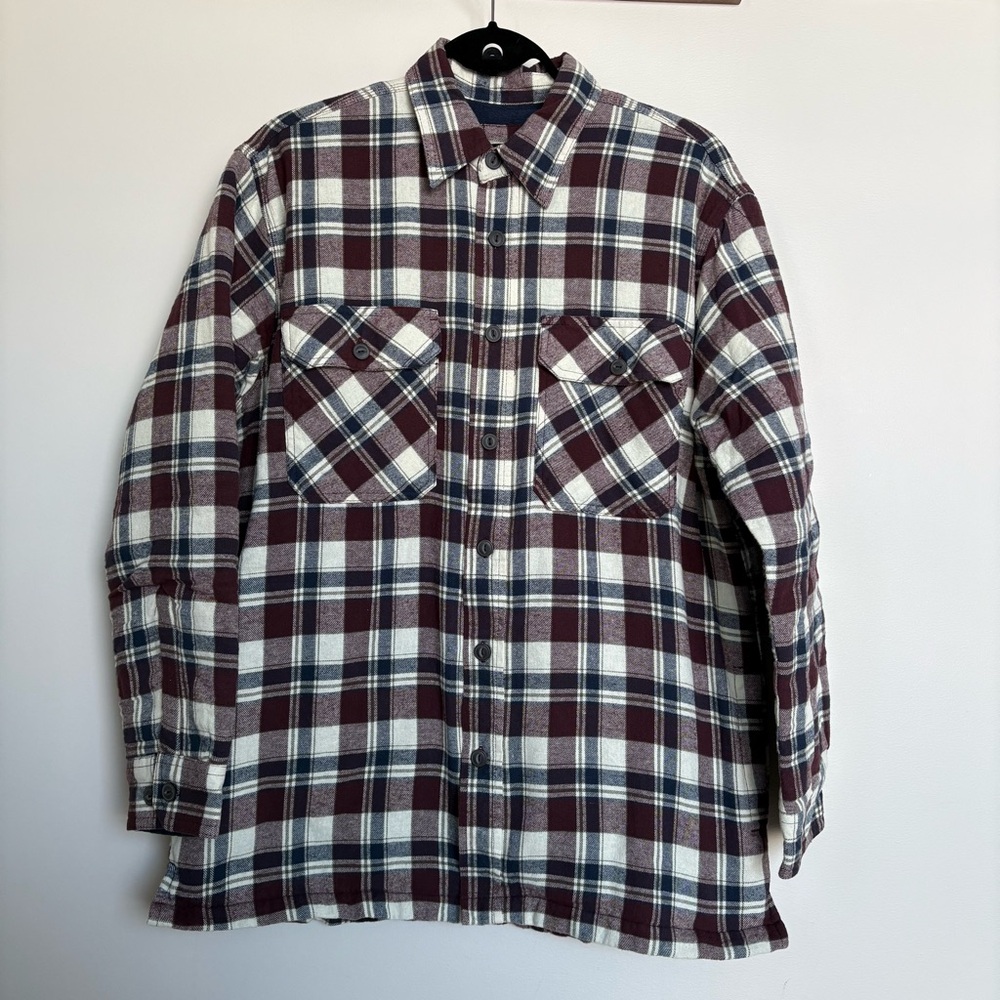 Canyon Guide Fleece Lined Flannel Shirt Jacket Mens L Plaid Shacket Workwear